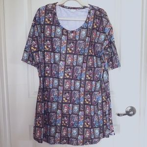 Disney T-shirt, women's plus size 4X with cool Stained Glass Pattern; NEW wot